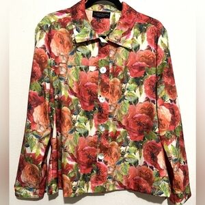 Isabel Hayley Romatic Lightweight Button Spring Jacket Rose Petite Large